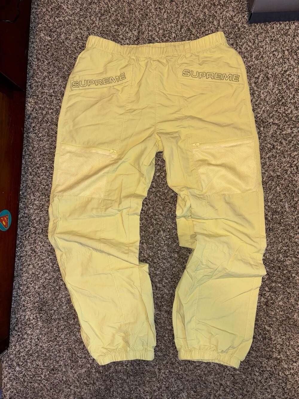 Supreme Utility Belted pant (SS20) in Pale Yellow Size Small.